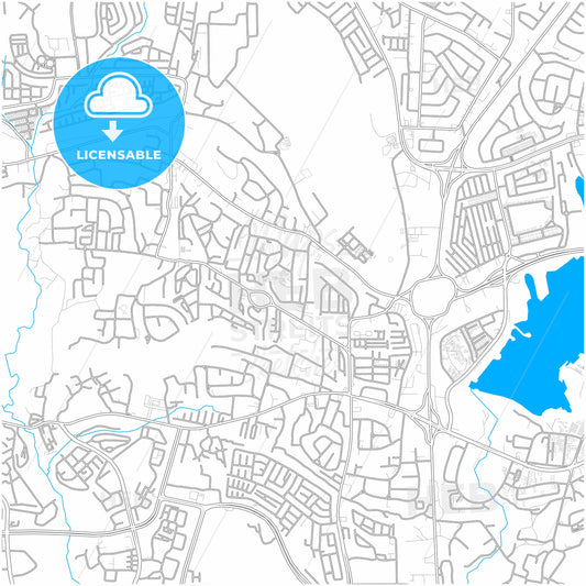 Abuja, Nigeria, city map with high quality roads.