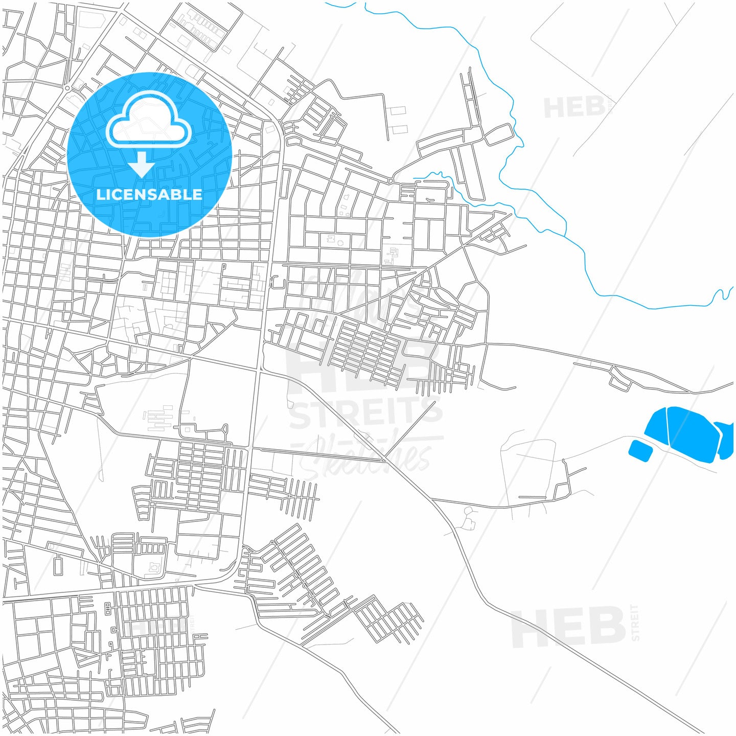 Acarigua, Venezuela, city map with high quality roads.