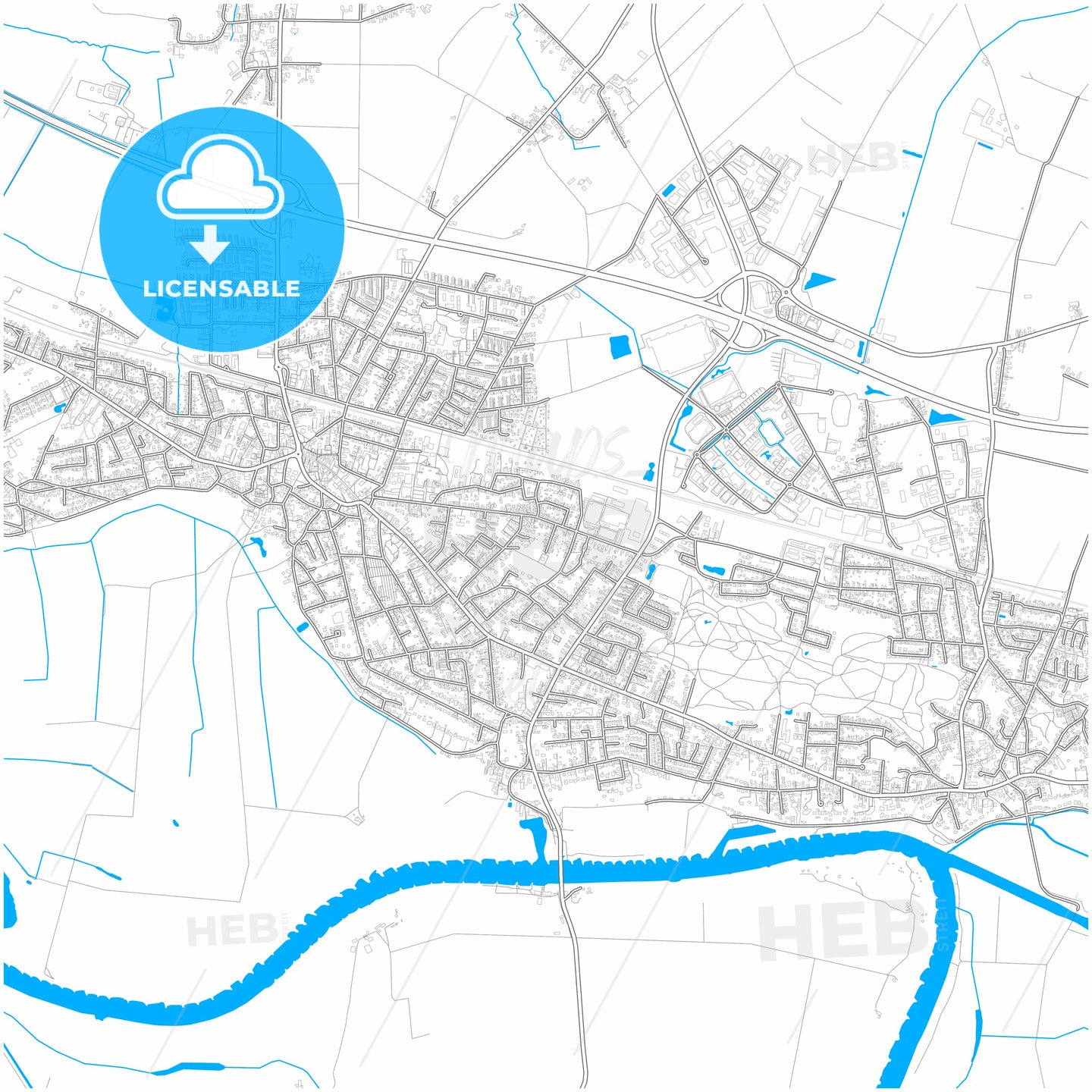 Achim, Lower Saxony, Germany, city map with high quality roads.