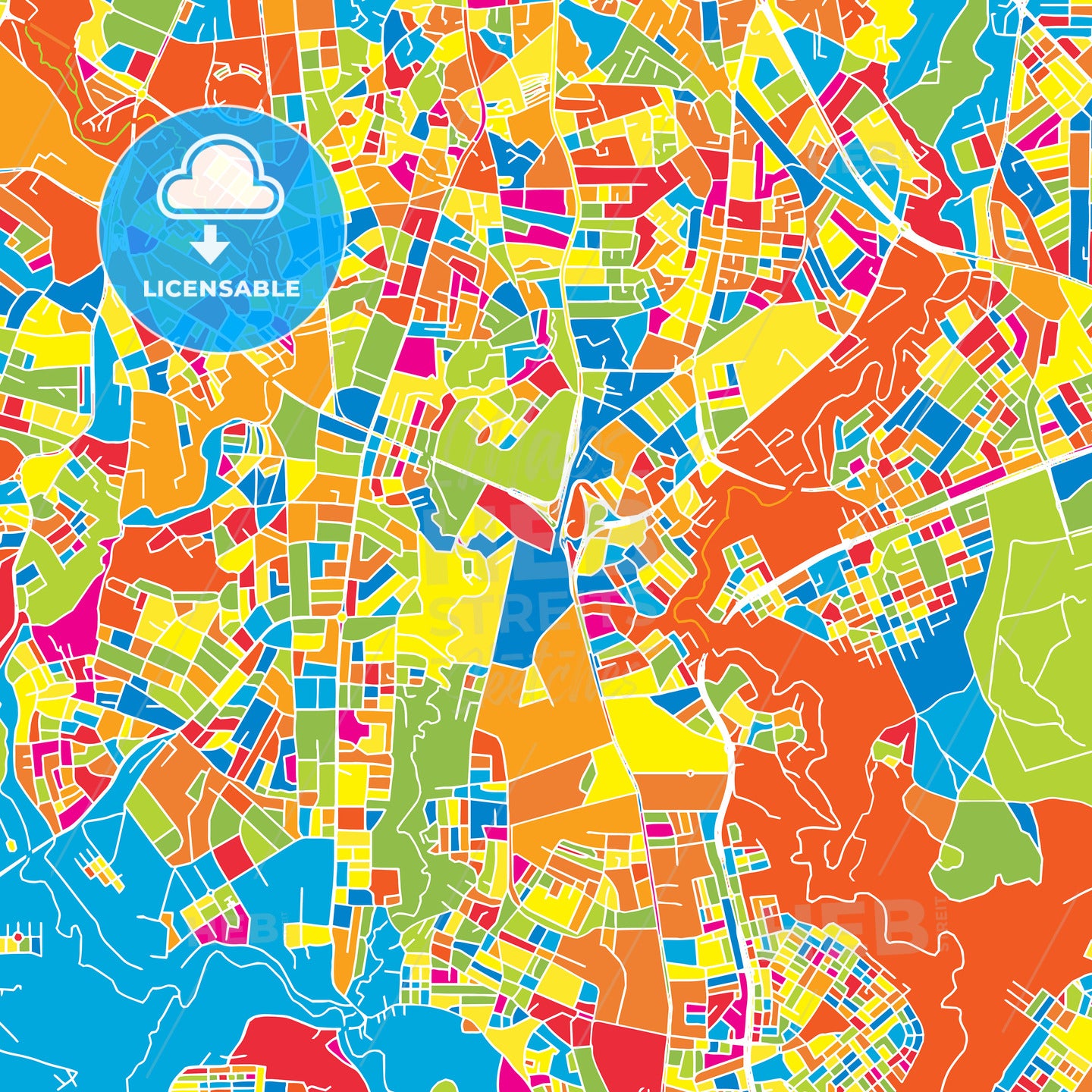 Addis Ababa, Ethiopia, colorful vector map
