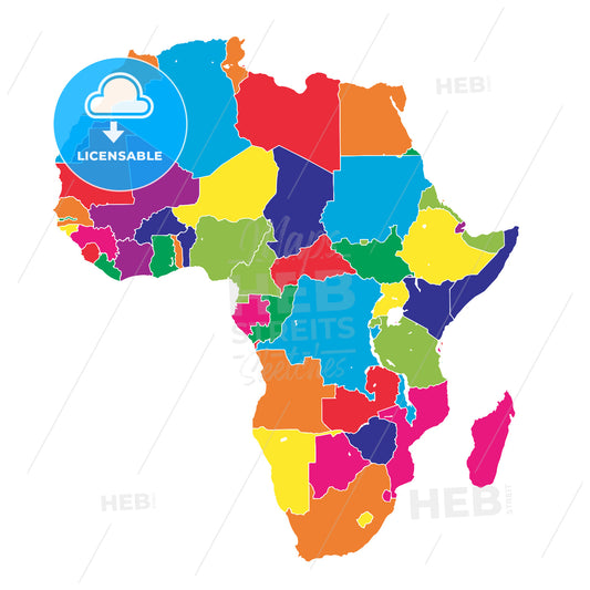 Africa colorful vector map