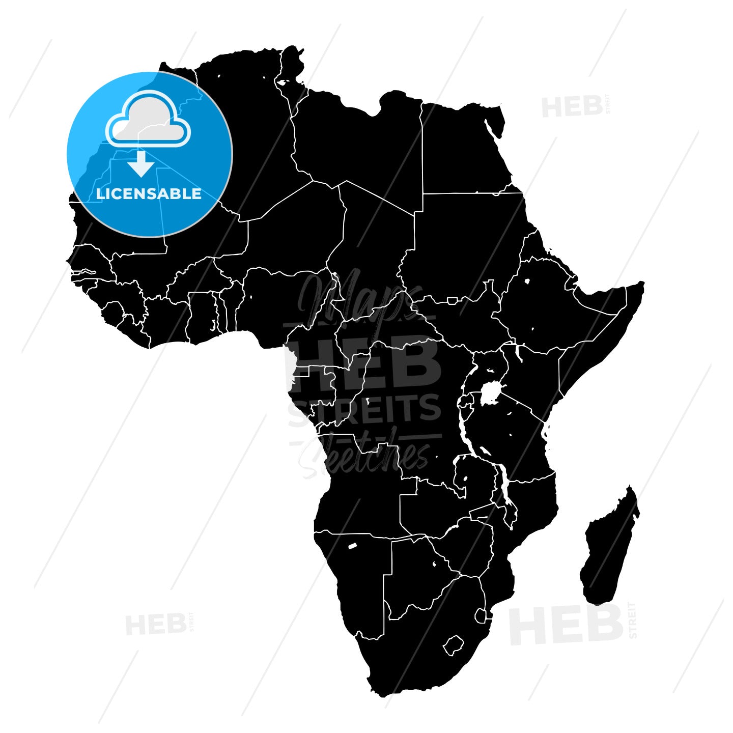 Africa silhouette map