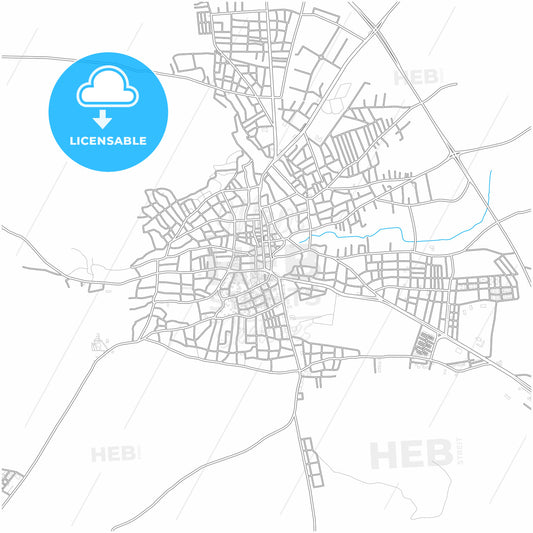 Afşin, Kahramanmaraş, Turkey, city map with high quality roads.