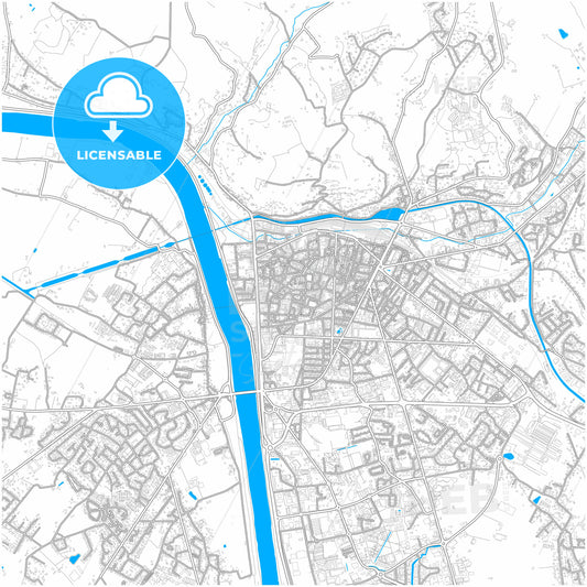 Agen, Lot-et-Garonne, France, city map with high quality roads.
