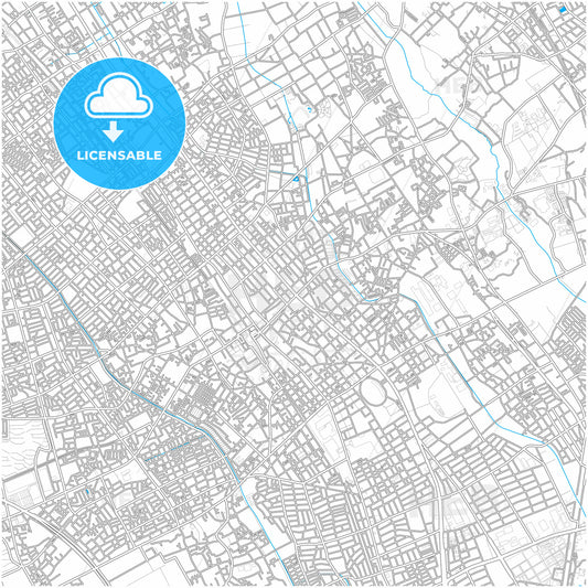 Ageo, Saitama, Japan, city map with high quality roads.