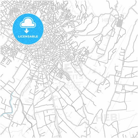 Agrinio, Western Greece, Greece, city map with high quality roads.