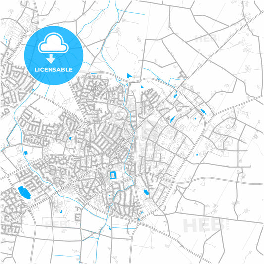 Ahaus, North Rhine-Westphalia, Germany, city map with high quality roads.