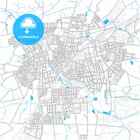 Ahlen, North Rhine-Westphalia, Germany, city map with high quality roads.