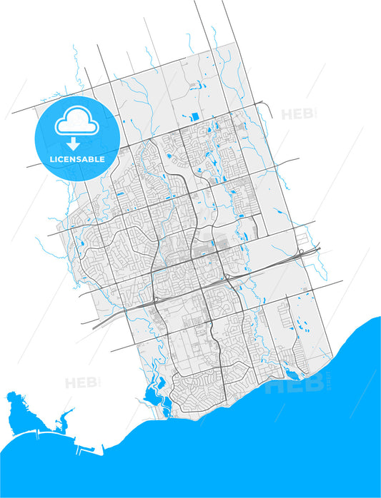 Ajax, Ontario, Canada, high quality vector map
