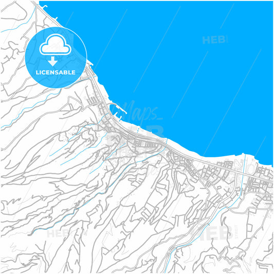 Akçaabat, Trabzon, Turkey, city map with high quality roads.