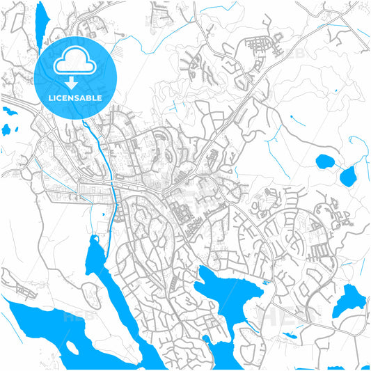Åkersberga, Sweden, city map with high quality roads.