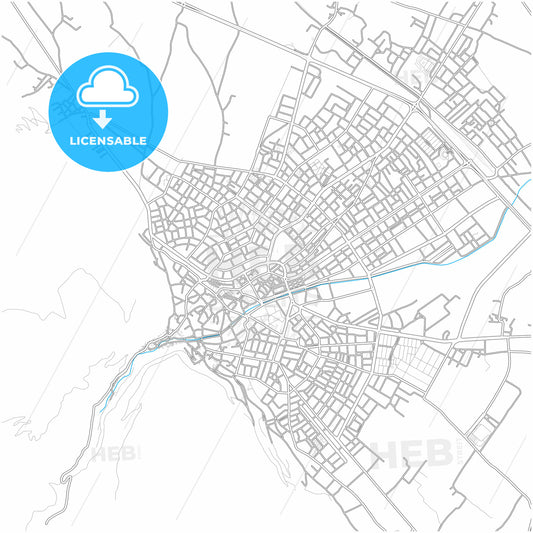 Akşehir, Konya, Turkey, city map with high quality roads.