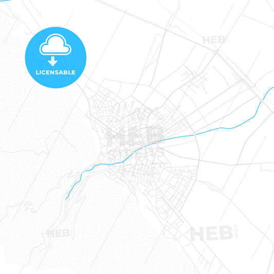 Akşehir, Turkey PDF vector map with water in focus