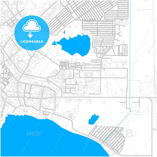 Aktau, Mangystau Province, Kazakhstan, city map with high quality roads.