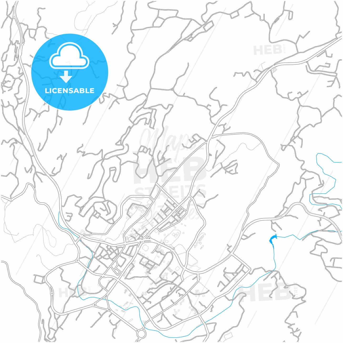 Al Bahah, Saudi Arabia, city map with high quality roads.