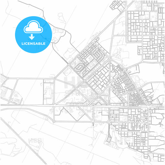 Al Fujairah City  , United Arab Emirates, city map with high quality roads.