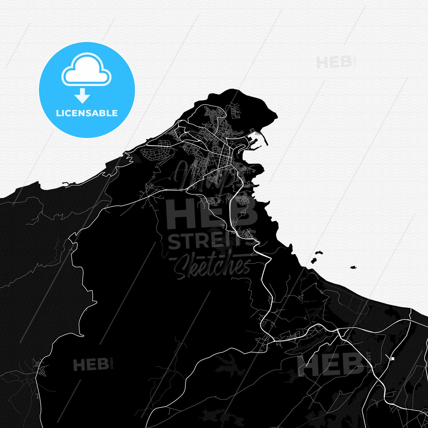 Al Hoceima, Morocco PDF map