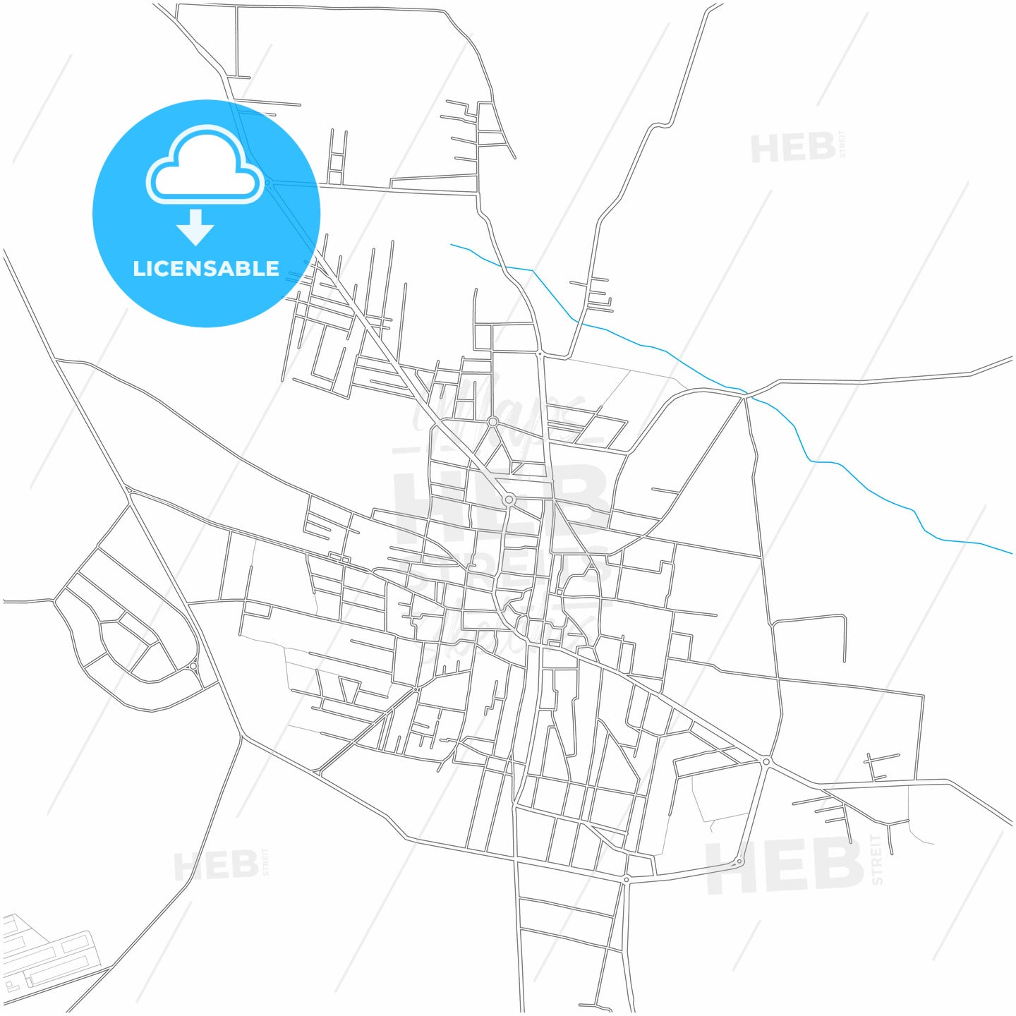 Al-Safira, Syria, city map with high quality roads.