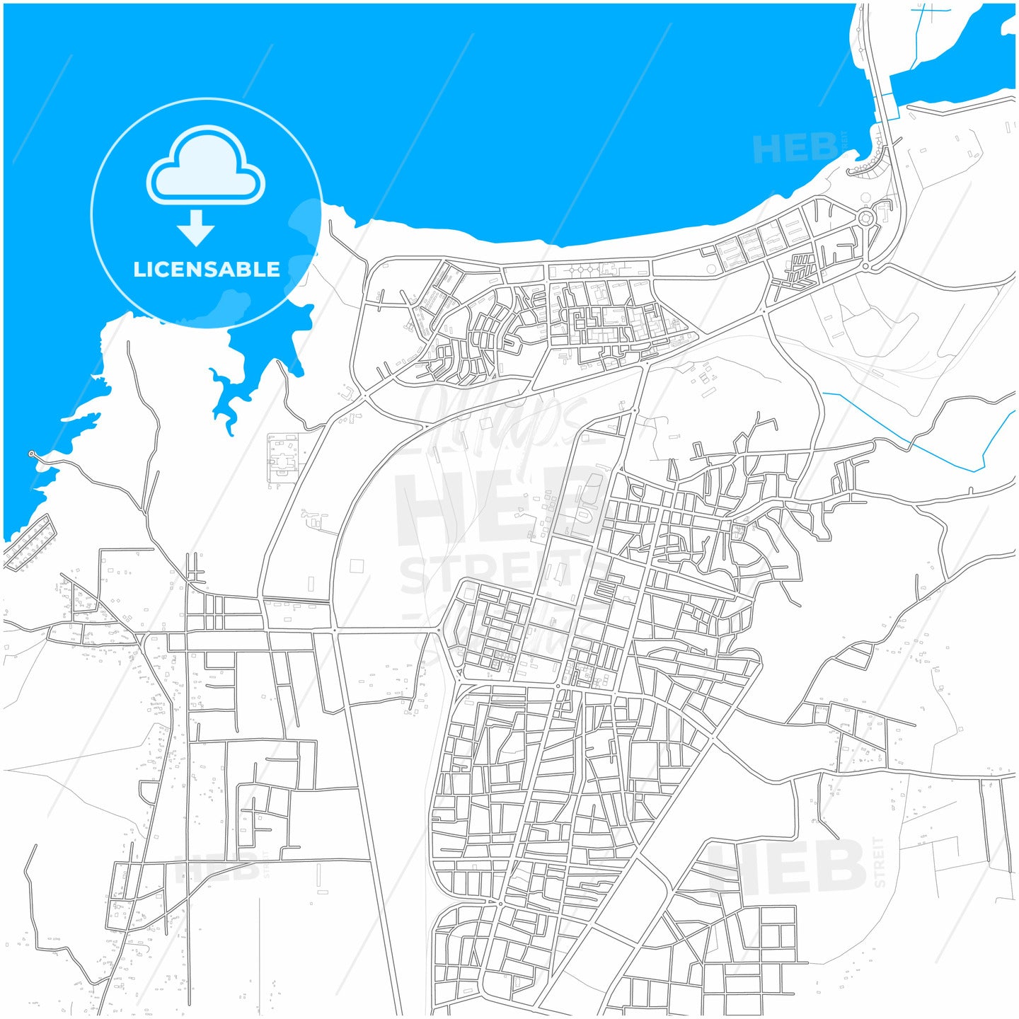 Al-Thawrah, Syria, city map with high quality roads.