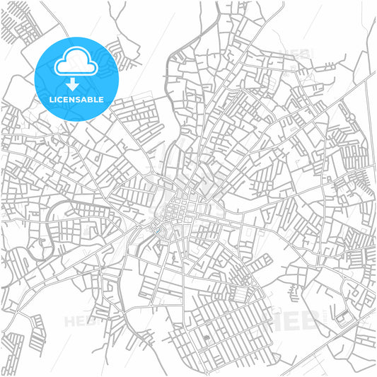 Alagoinhas, Brazil, city map with high quality roads.