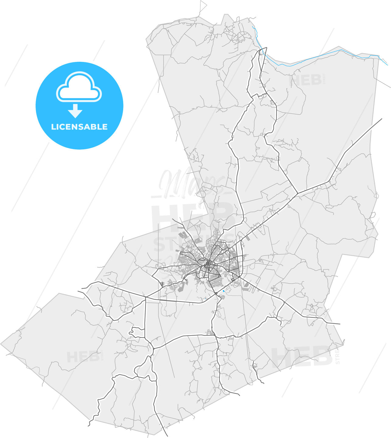 Alagoinhas, Brazil, high quality vector map