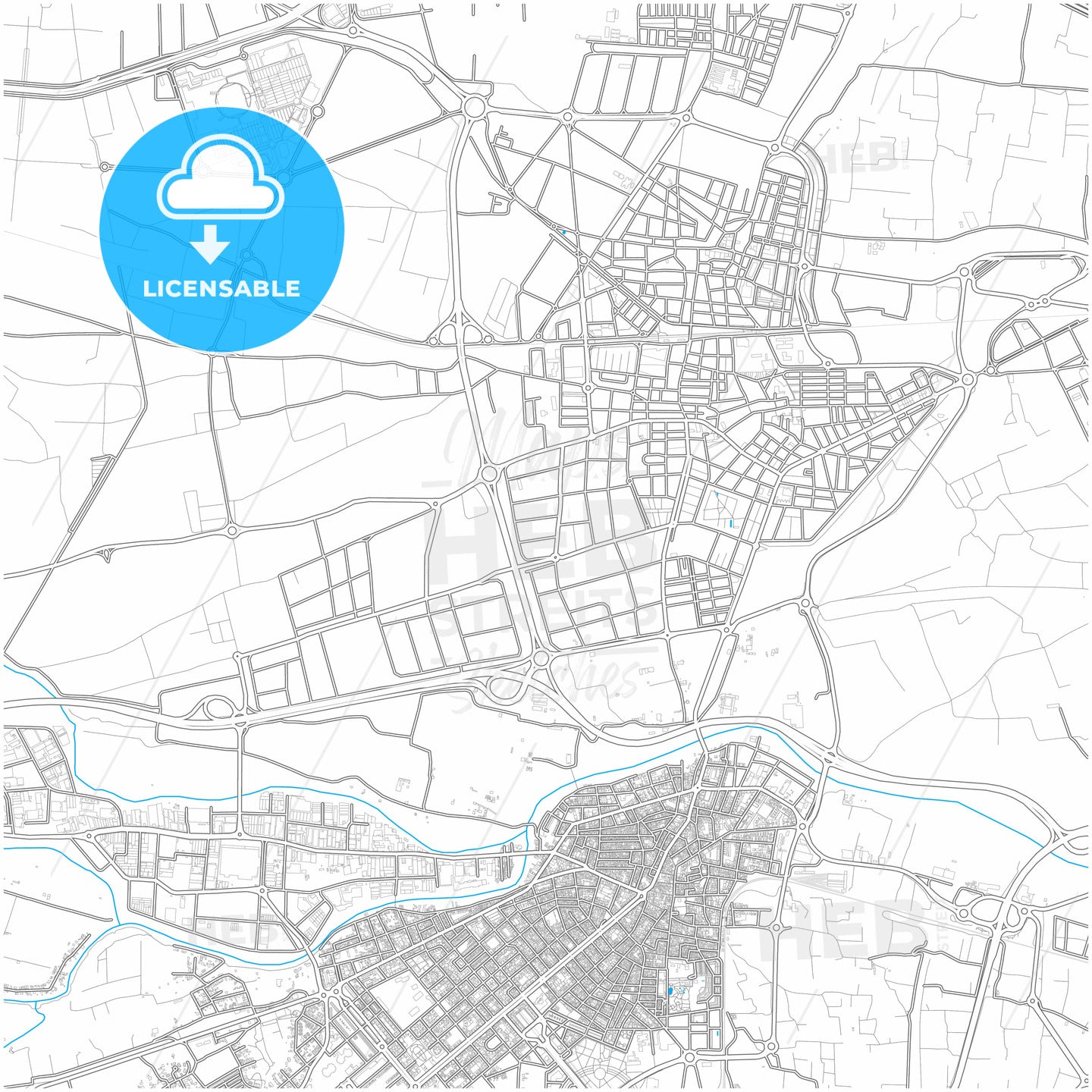 Alaquàs, 46970, Spain, city map with high quality roads.