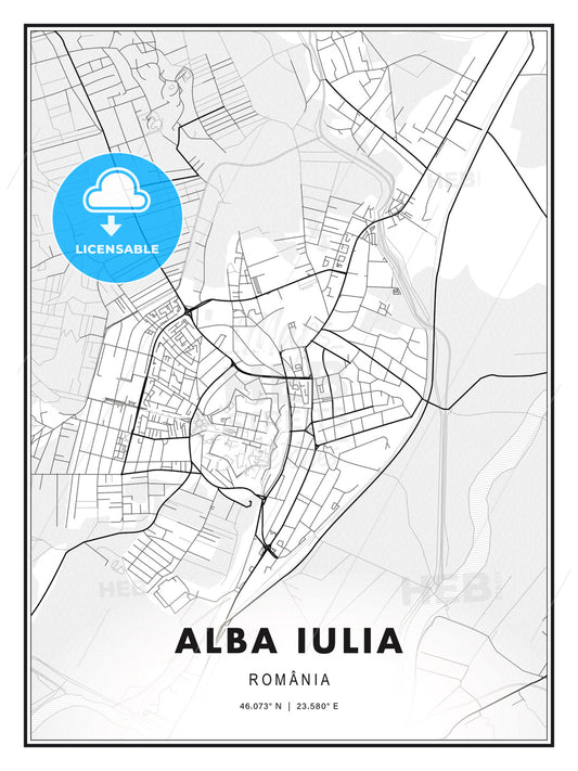 Alba Iulia, Romania, Modern Print Template in Various Formats - HEBSTREITS Sketches