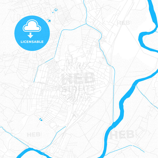 Alba Iulia, Romania PDF vector map with water in focus