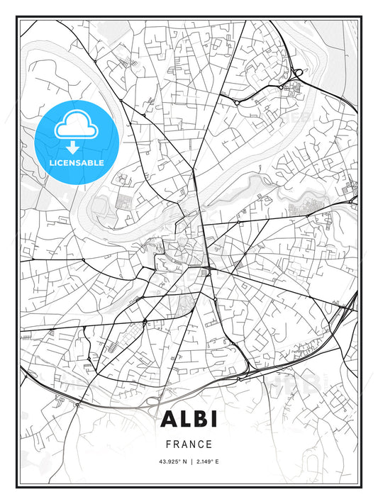 Albi, France, Modern Print Template in Various Formats - HEBSTREITS Sketches