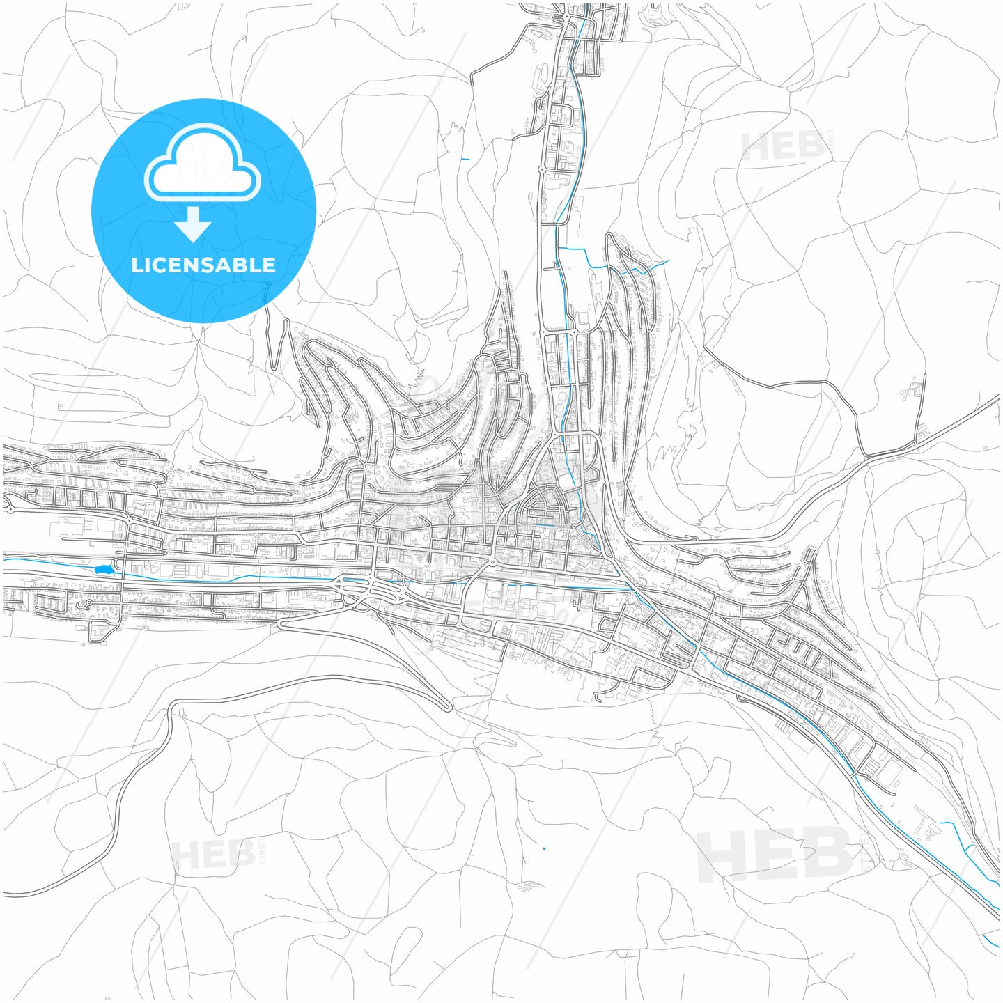 Albstadt, Baden-Wuerttemberg, Germany, city map with high quality roads.