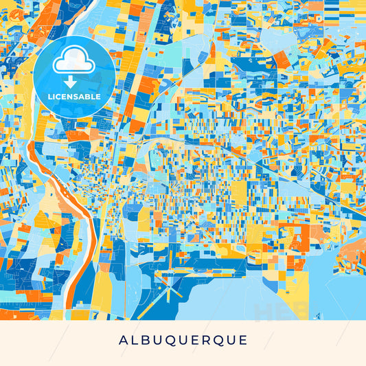 Albuquerque colorful map poster template