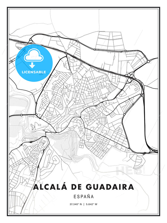 Alcalá de Guadaira, Spain, Modern Print Template in Various Formats - HEBSTREITS Sketches