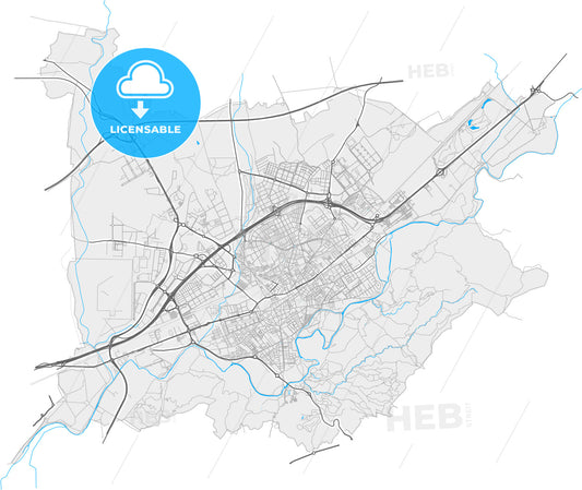 Alcalá de Henares, Madrid, Spain, high quality vector map