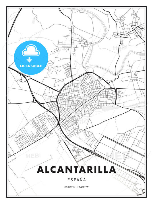 Alcantarilla, Spain, Modern Print Template in Various Formats - HEBSTREITS Sketches