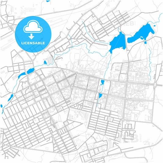 Alchevsk, Luhansk Oblast, Ukraine, city map with high quality roads.