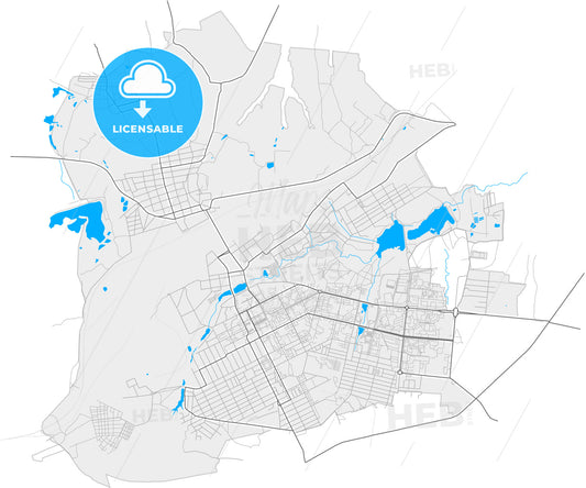 Alchevsk, Luhansk Oblast, Ukraine, high quality vector map