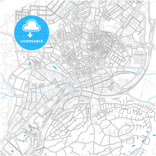 Alcobendas, Madrid, Spain, city map with high quality roads.