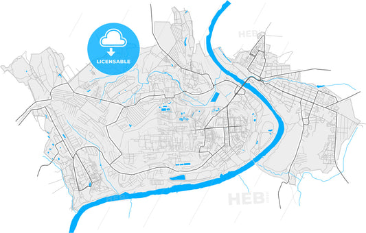 Aleksin, Tula Oblast, Russia, high quality vector map