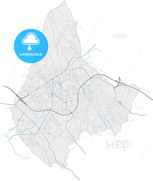Alfena, Porto, Portugal, high quality vector map