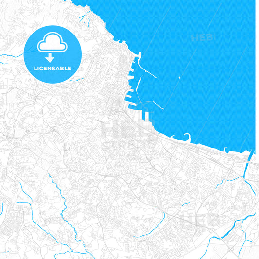 Algiers, Algeria PDF vector map with water in focus