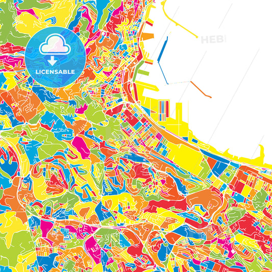 Algiers, Algeria, colorful vector map