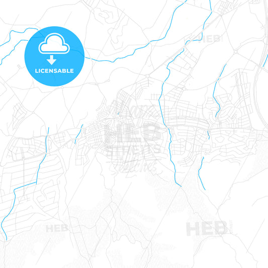 Alhaurín de la Torre, Spain PDF vector map with water in focus