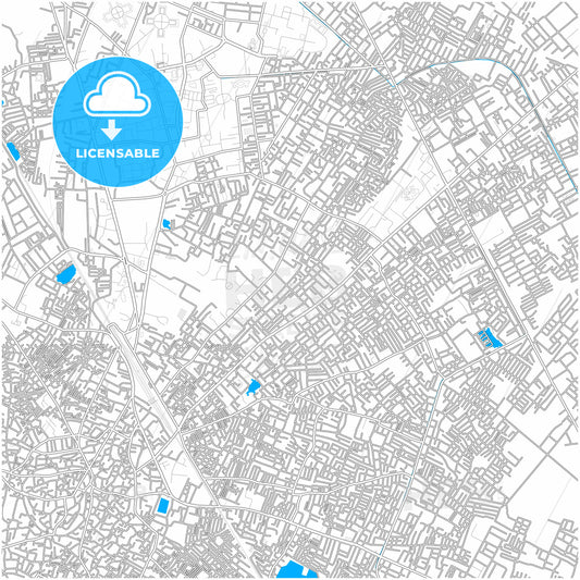 Aligarh, Uttar Pradesh, India, city map with high quality roads.