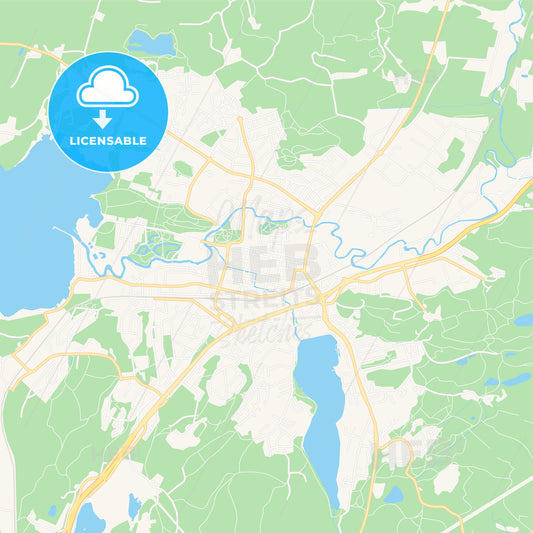 Alingsas, Sweden Vector Map - Classic Colors