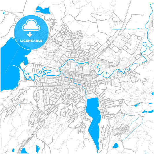Alingsås, Sweden, city map with high quality roads.