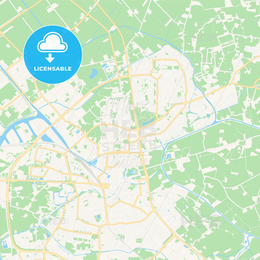 Almelo, Netherlands Vector Map - Classic Colors