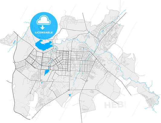 Almetyevsk, Republic of Tatarstan, Russia, high quality vector map