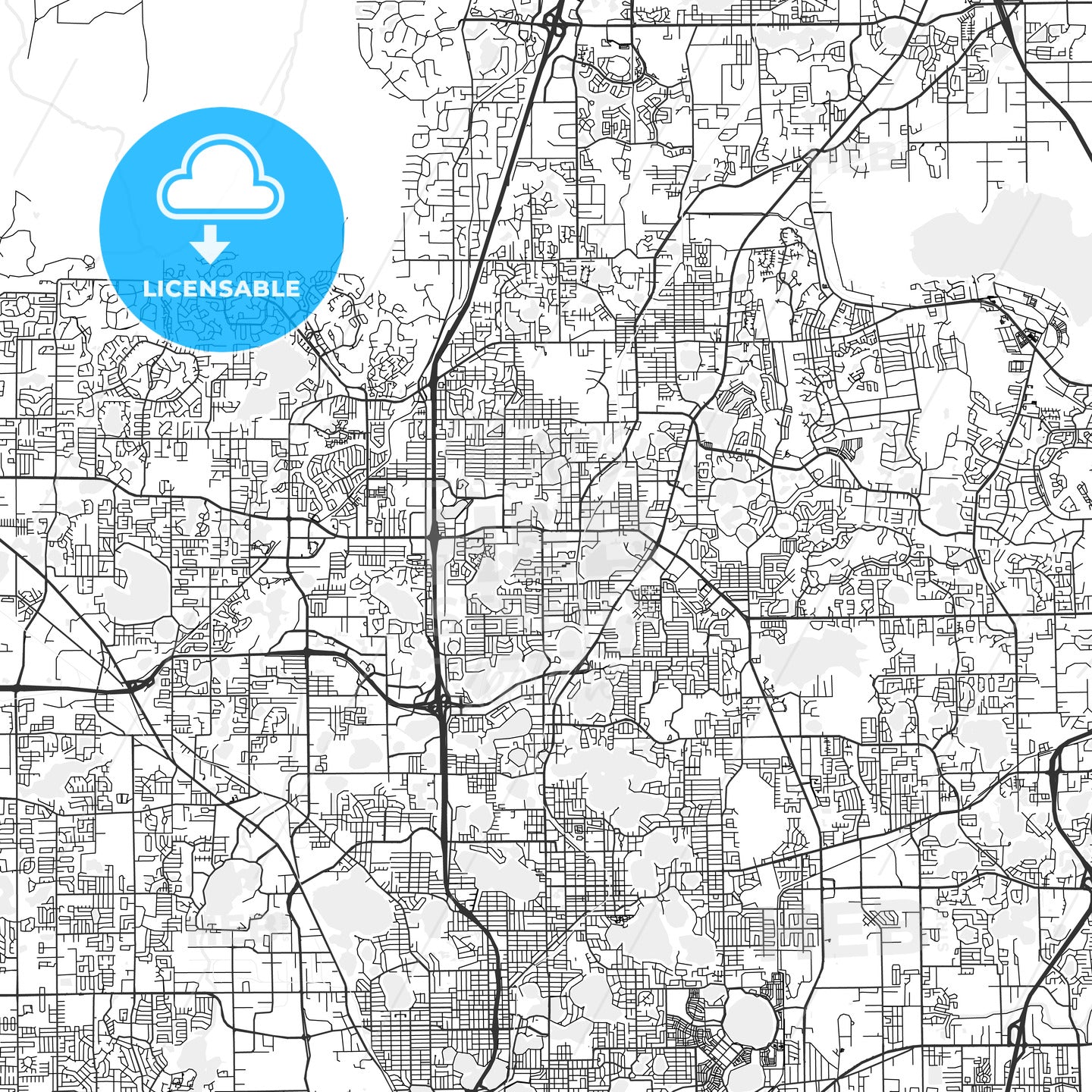 Altamonte Springs, Florida - Area Map - Light