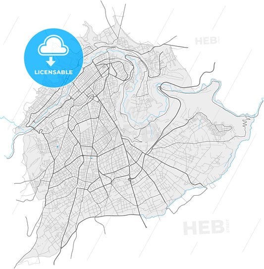 Ambato, Ecuador, high quality vector map