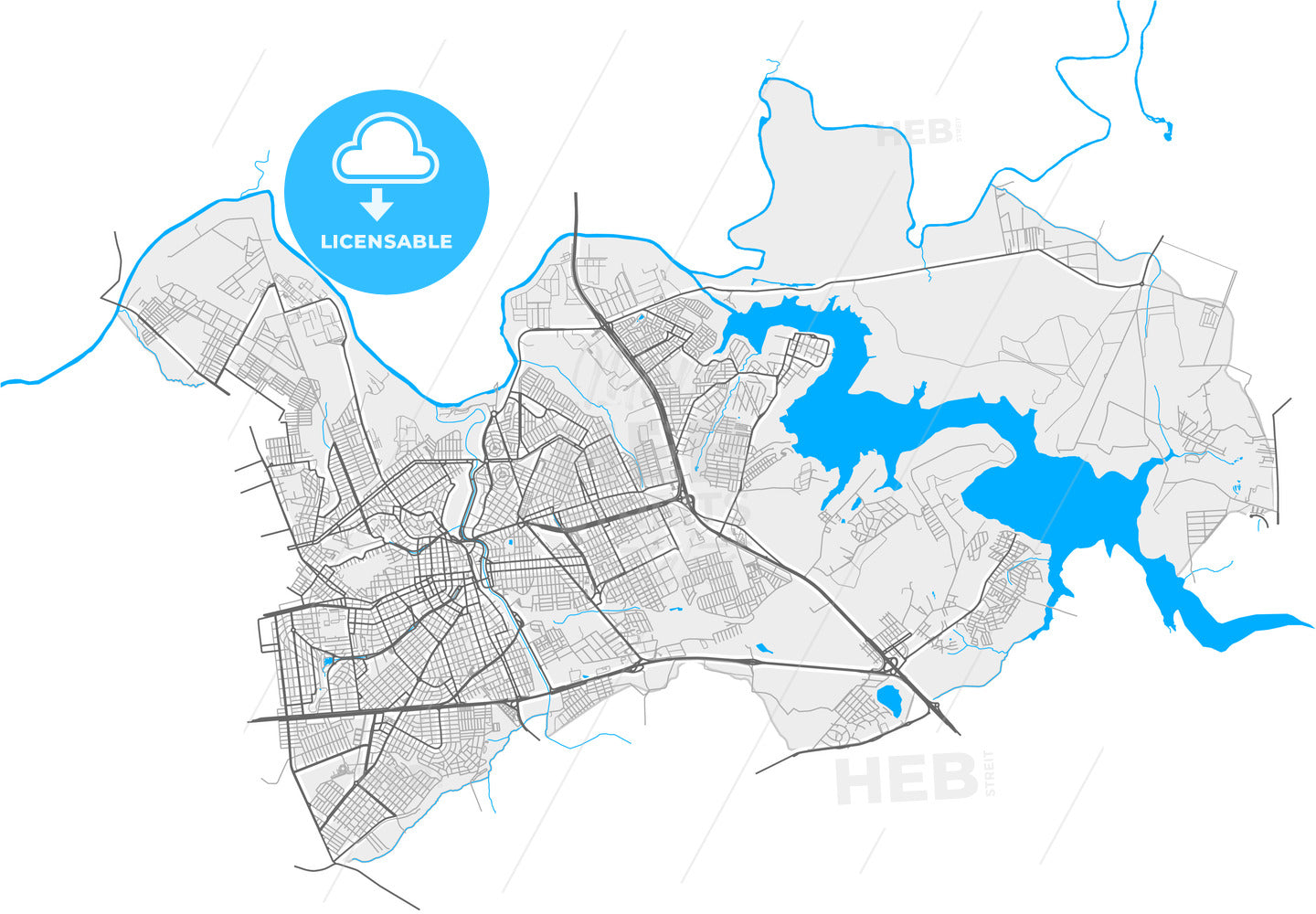 Americana, Brazil, high quality vector map